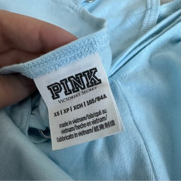 Victoria's Secret PINK | Pastel Blue Cotton Pajama Romper | Size Extra Small - Picture 14 of 15